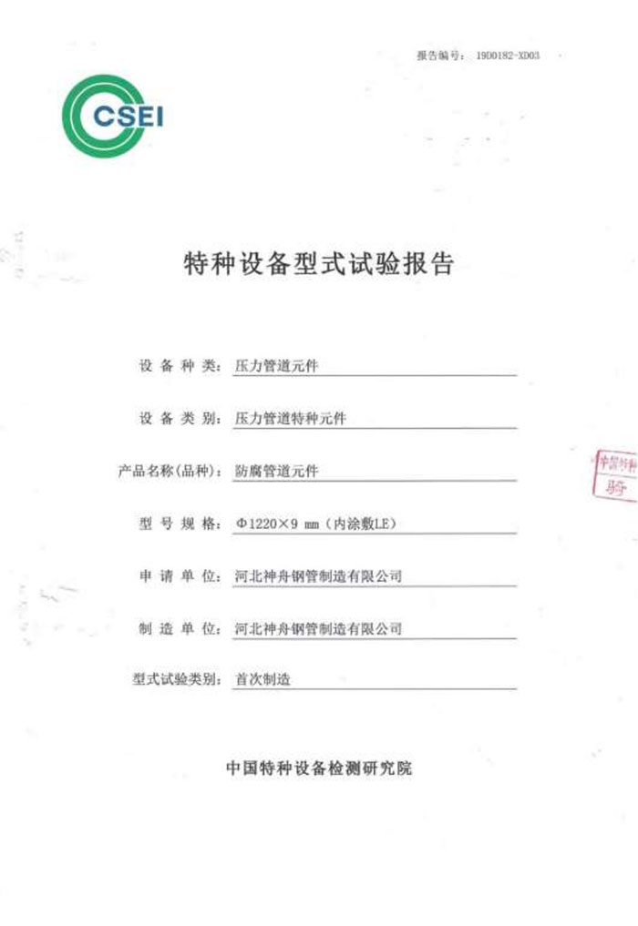 特種設(shè)備型式試驗(yàn)報(bào)告