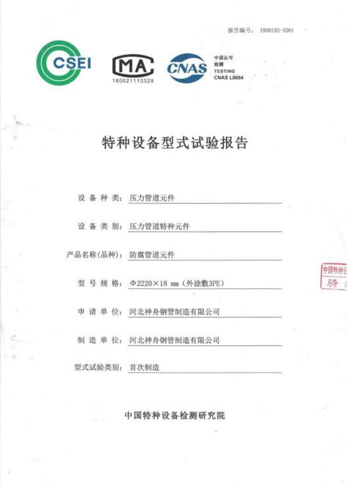 特種設(shè)備型式試驗(yàn)報(bào)告